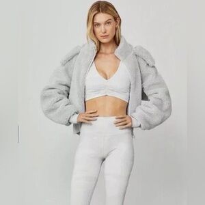 Gray Alo Yoga Foxy Sherpa Jacket